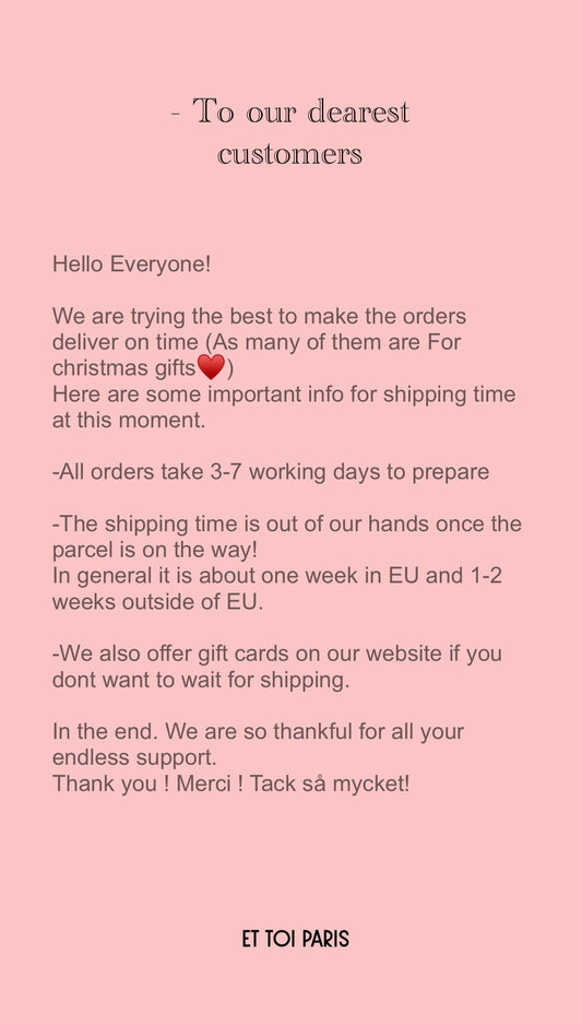 Christmas Shipping info