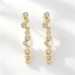 Bulle de Lumière Earrings in gold with exactly 11 round zirconia stones