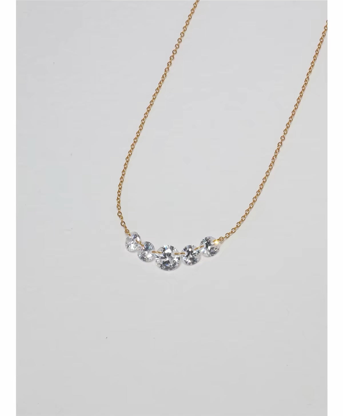 Lumière Rivière Necklace in gold, full product view