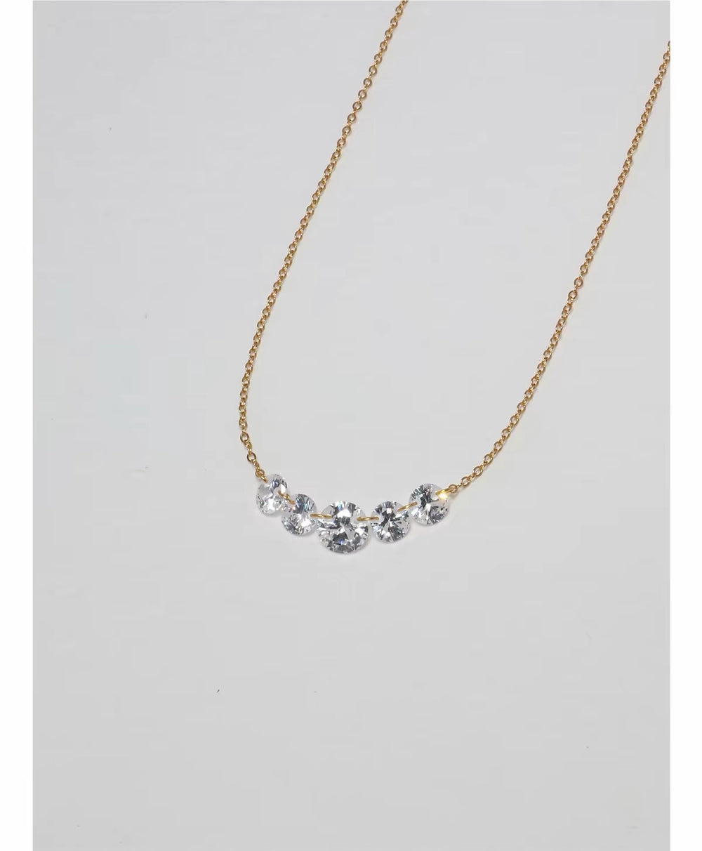 Lumière Rivière Necklace in gold, full product view